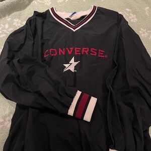 Converse Black Sweatshirt with Red and White Details